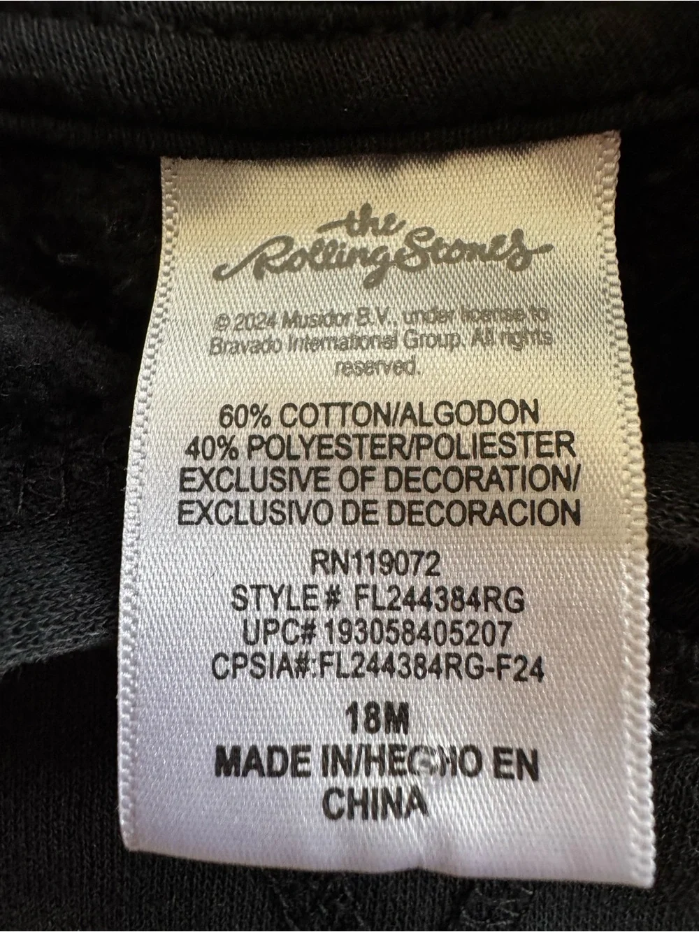 the Rolling Stones Black and White Logo Infant Tee